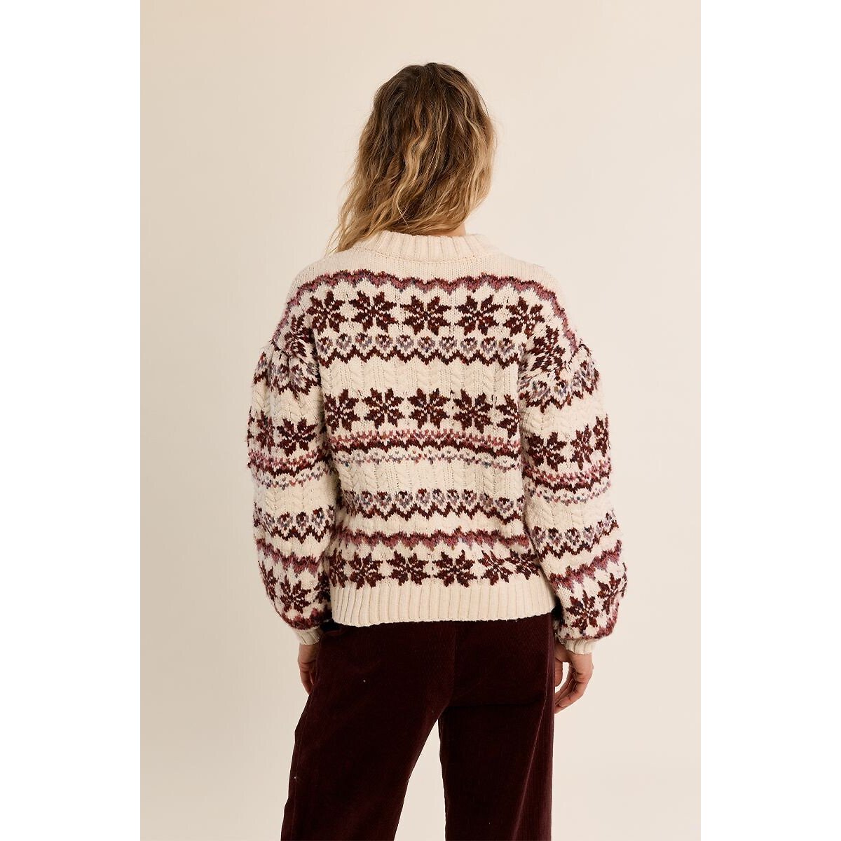 Jacquard Print Crew Neck Jumper multi-coloured, MOLLY BRACKEN