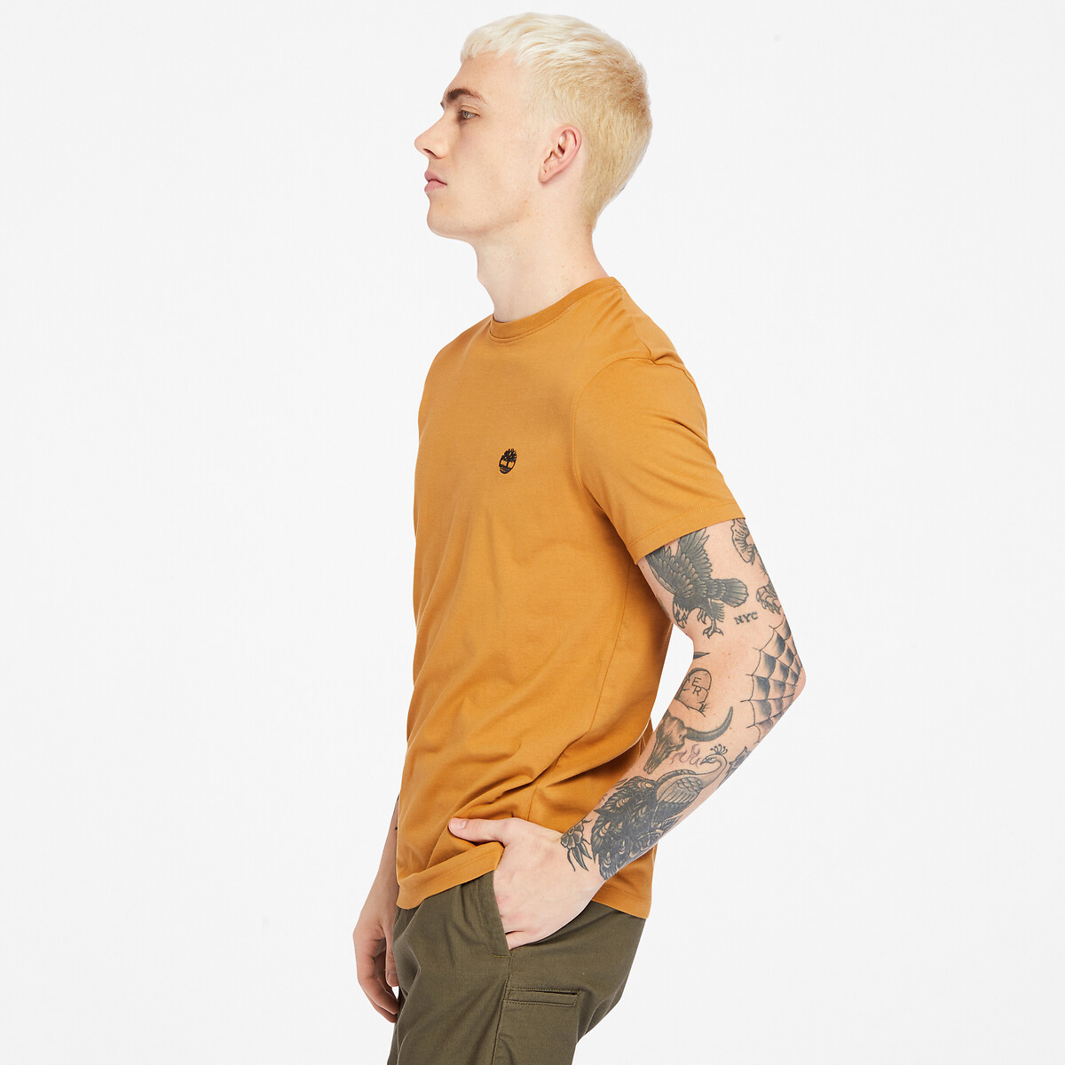 T-shirt col rond slim Dunstan River camel, TIMBERLAND