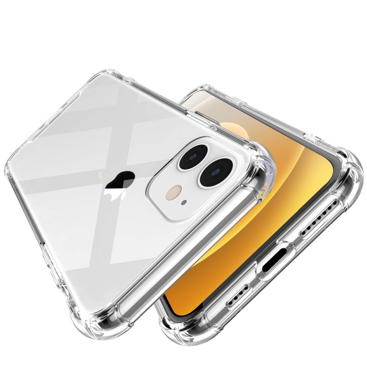 Coque iPhone 12 Mini antichoc + 2 vitres transparent, EVETANE