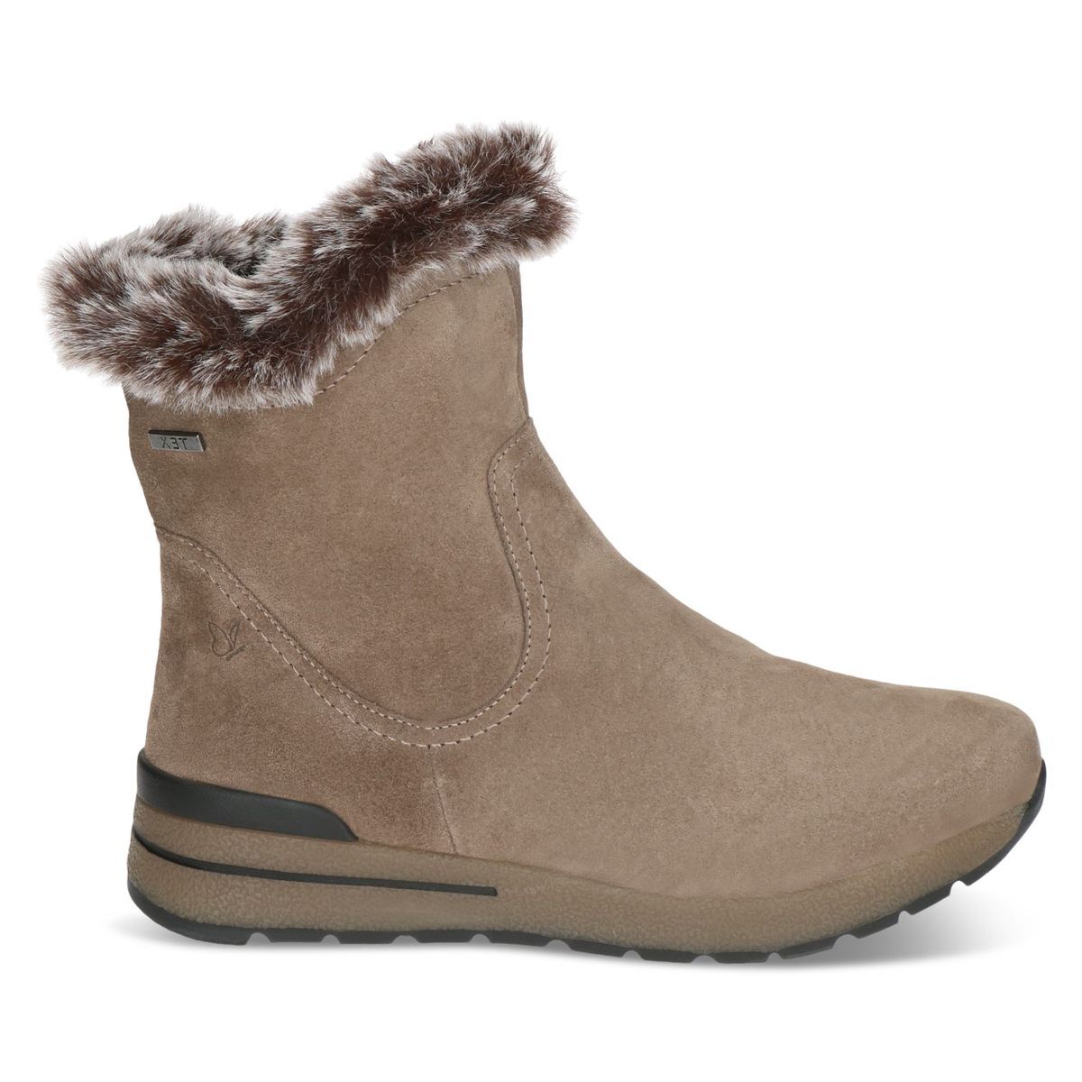 Bottine fourée marron taupe nubuck, CAPRICE
