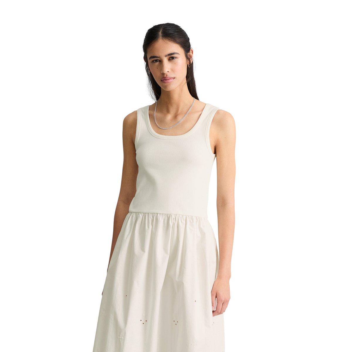 Robe avec jupe en dentelle en pur coton organique blanc, MARC O’POLO DENIM