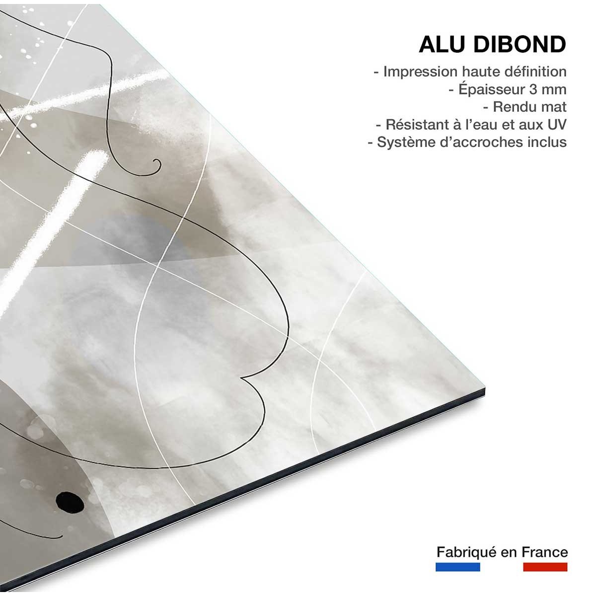 Tableau abstrait et soft line n°1 tableau alu dibond, HEXOA