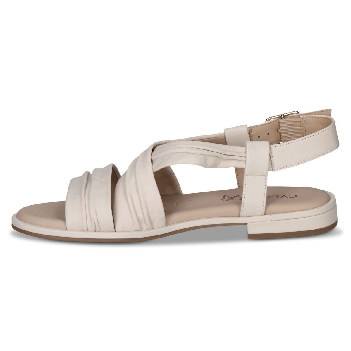 Sandale en cuir blanc pistache, CAPRICE
