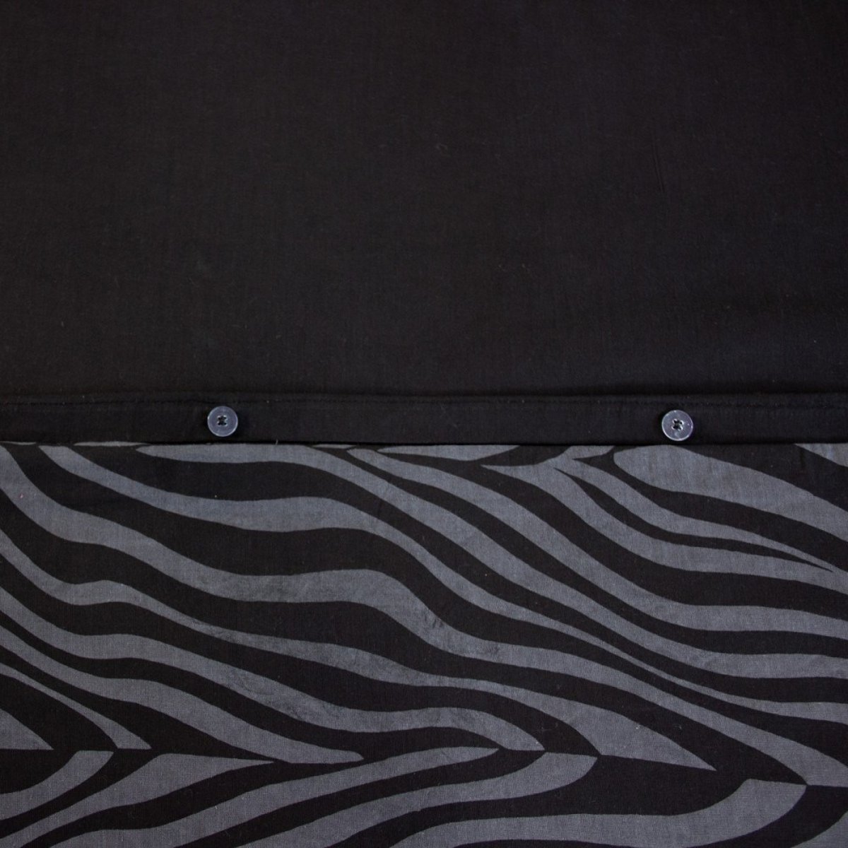 Housse De Couette Réversible 100% Coton 52 Fils + 2 Taies D'oreiller noir, DECORATIE