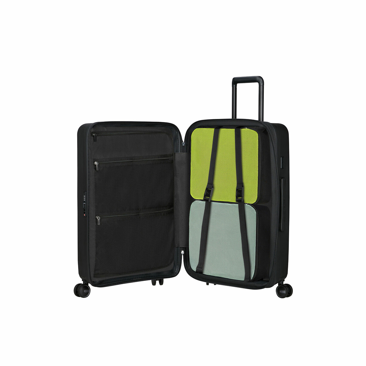 Mala de viagem média expansível Restackd, 55cm, com 4 Rodas, da Samsonite preto , SAMSONITE