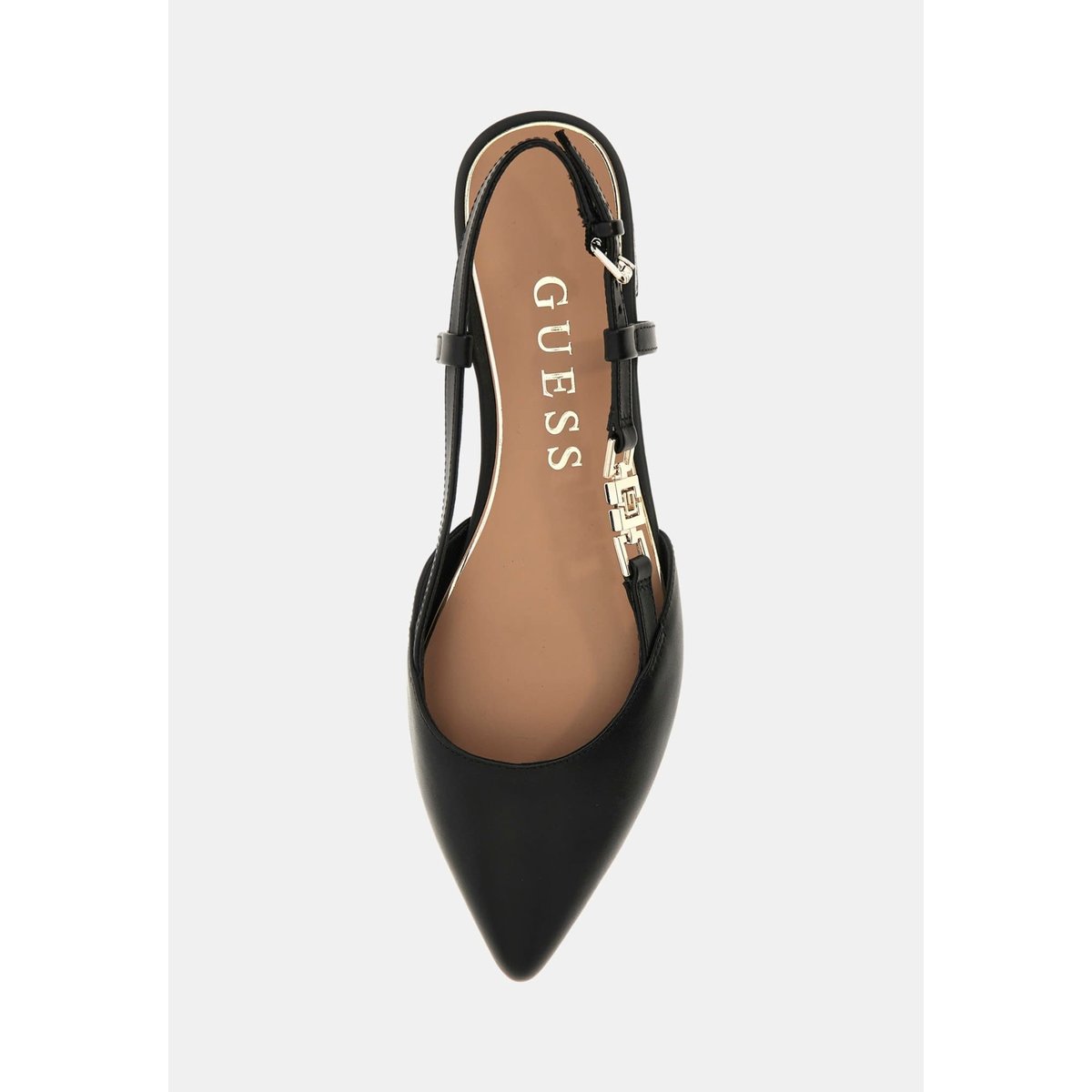 Slingbacks Franie Cuir Véritable noir, GUESS