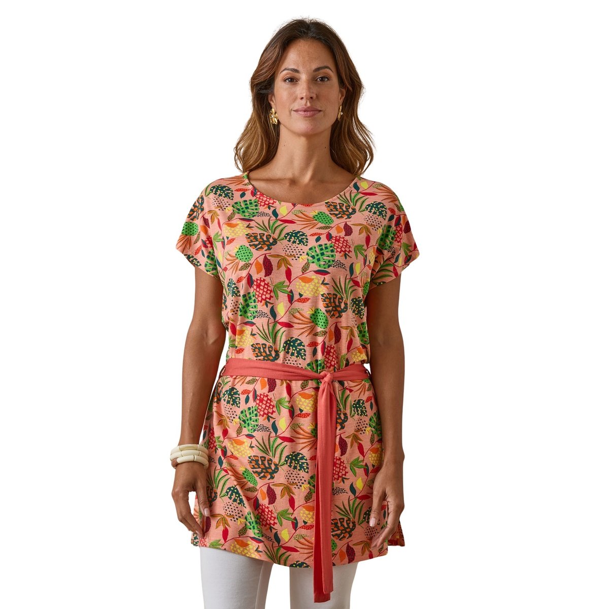 Tunique maille extensible imprimé rose, DAXON