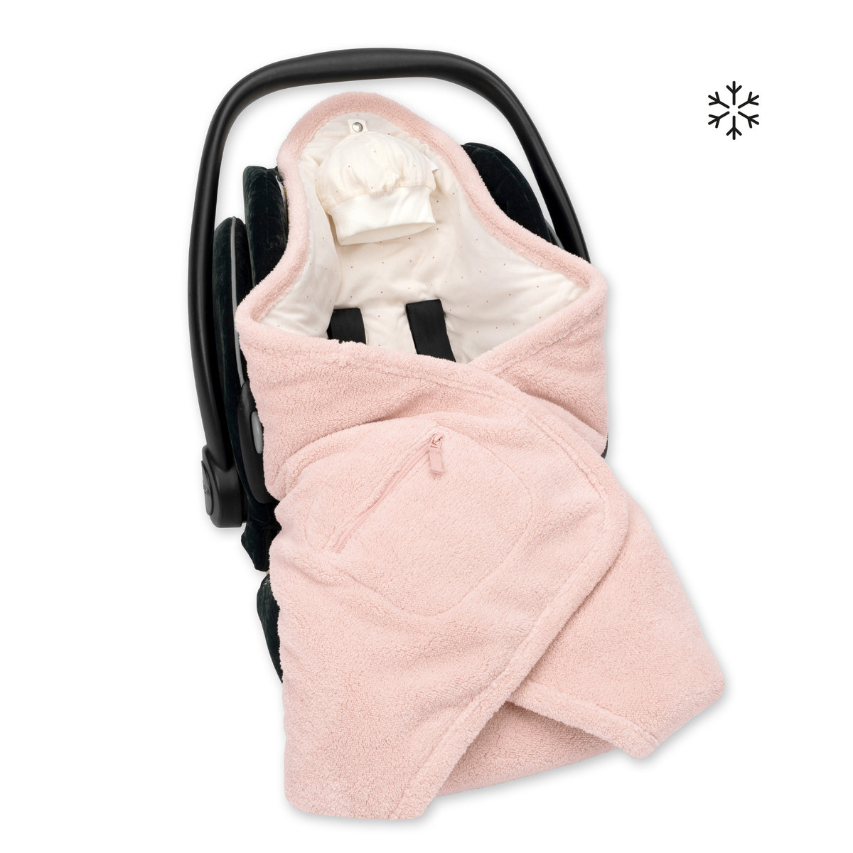 Nid d'ange BISIDE ouatiné hiver  -  Pady softy - jersey rose blush, BEMINI