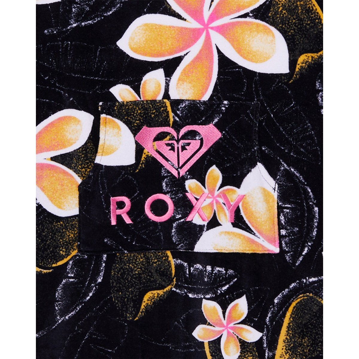 Poncho de surf STAY MAGICAL PRINTED. noir anthracite hibiscus real s, ROXY