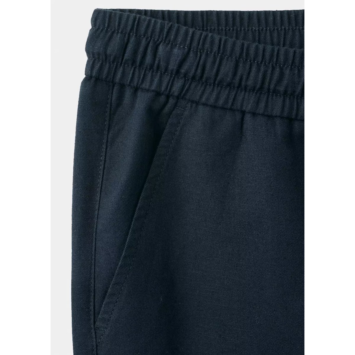 Pantalon coton lin cordon bleu marine, MANGO TEEN