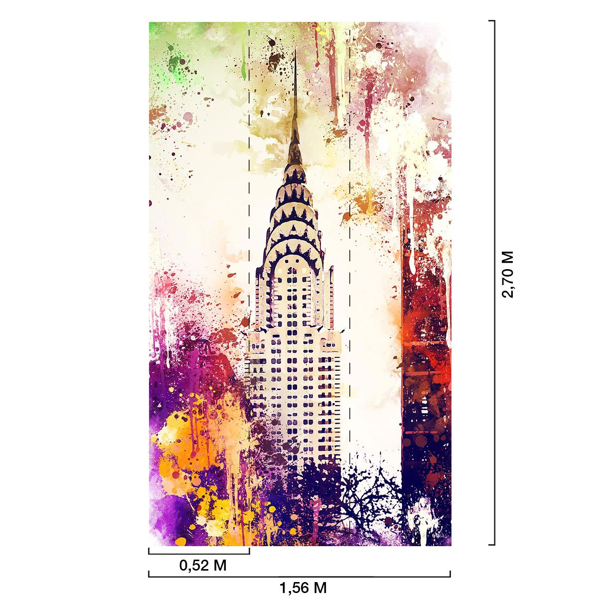 Papier peint graphique chrysler building color intissé, HEXOA