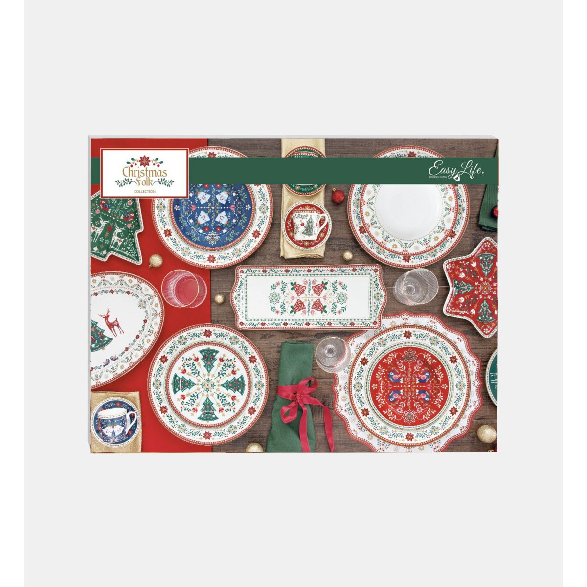 Coffret de 4 assiettes multicolore, EASY LIFE