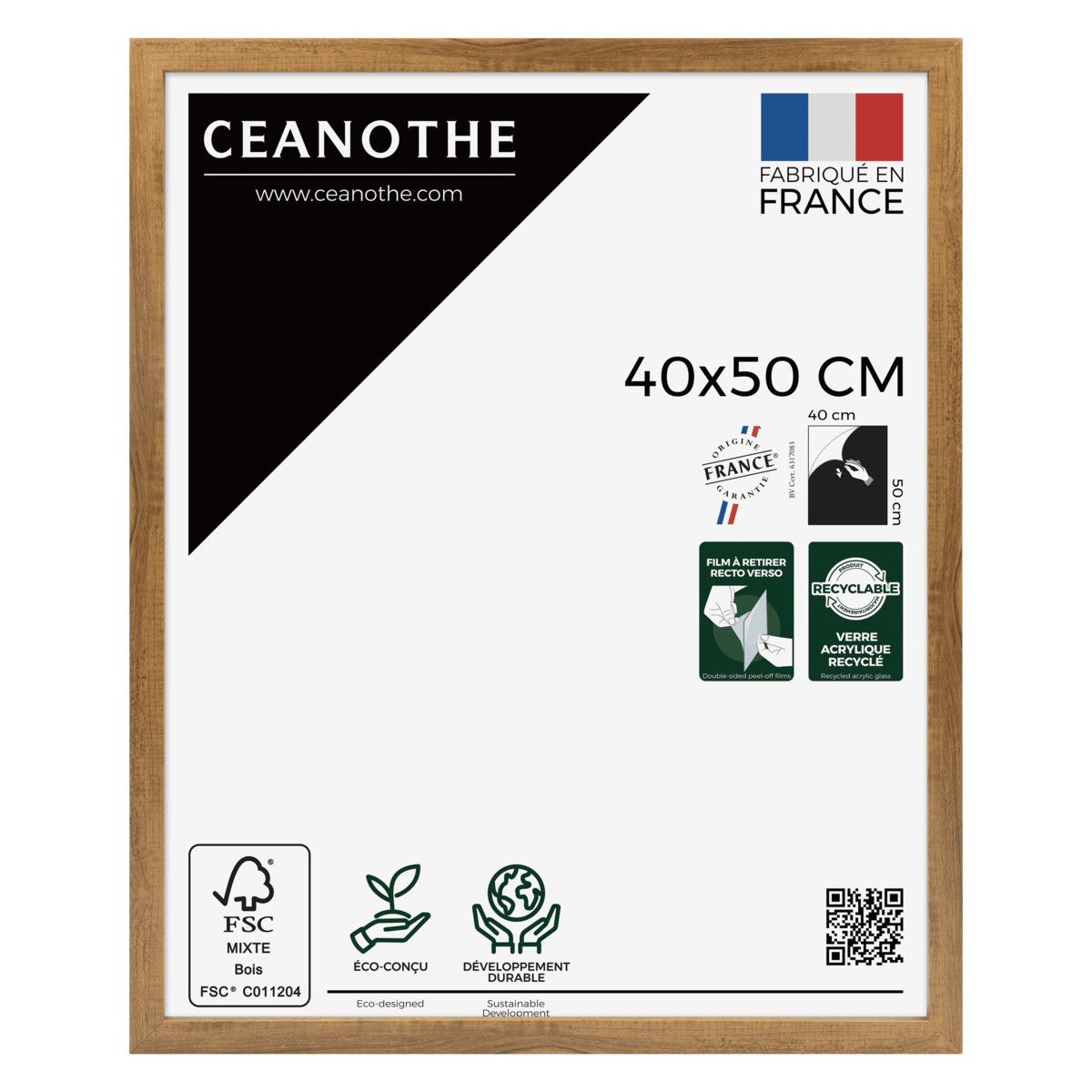 Cadre Photo En Résine Recyclée PRECIOUS marron, CEANOTHE