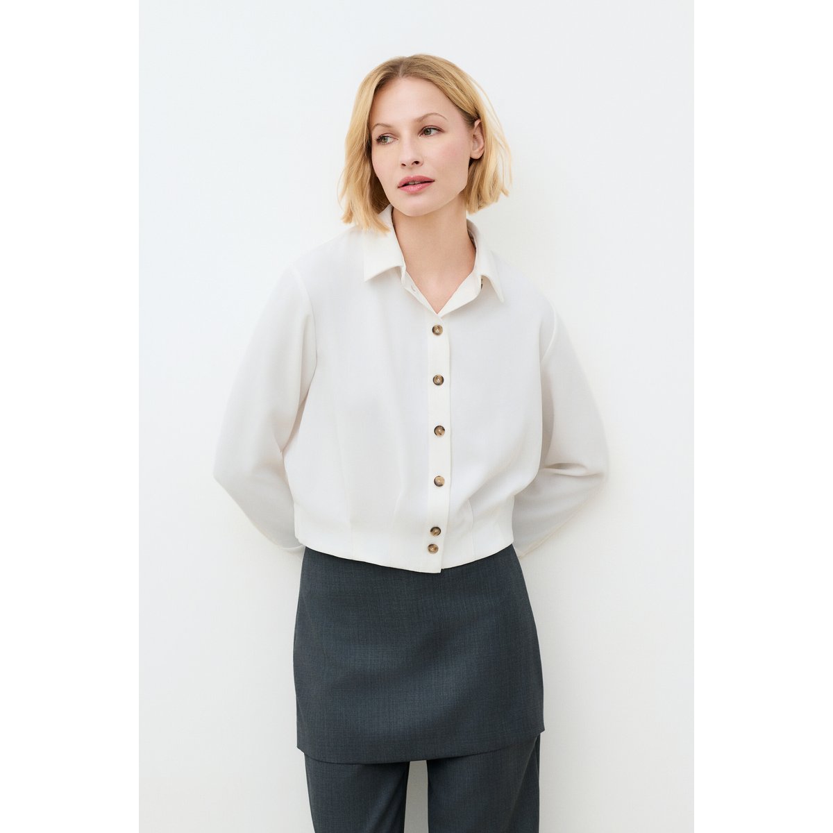 Chemise droite col chemise CIME ecru, CAROLL