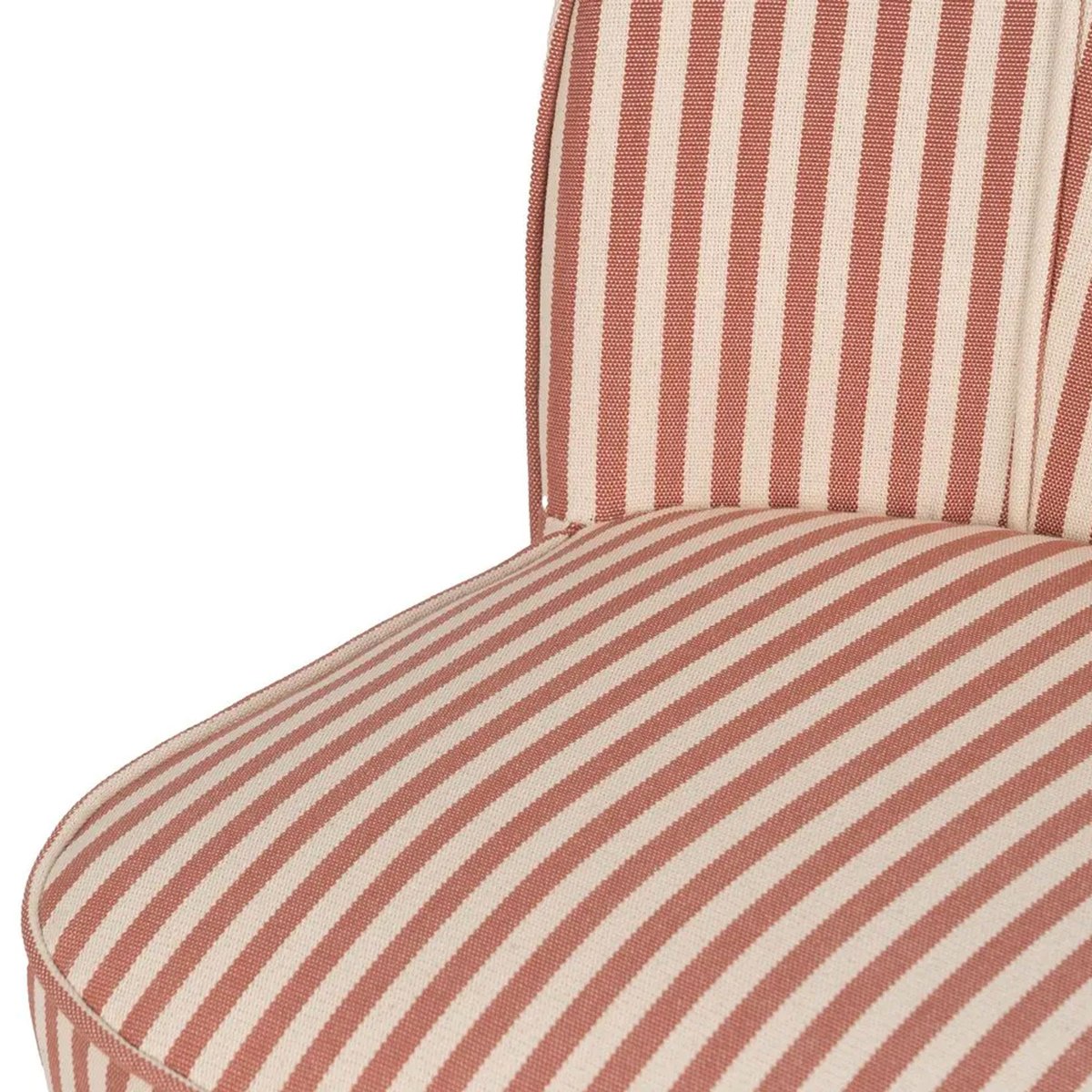 Fauteuil crapaud beige rayures terracotta 54x64x73cm marron, WADIGA