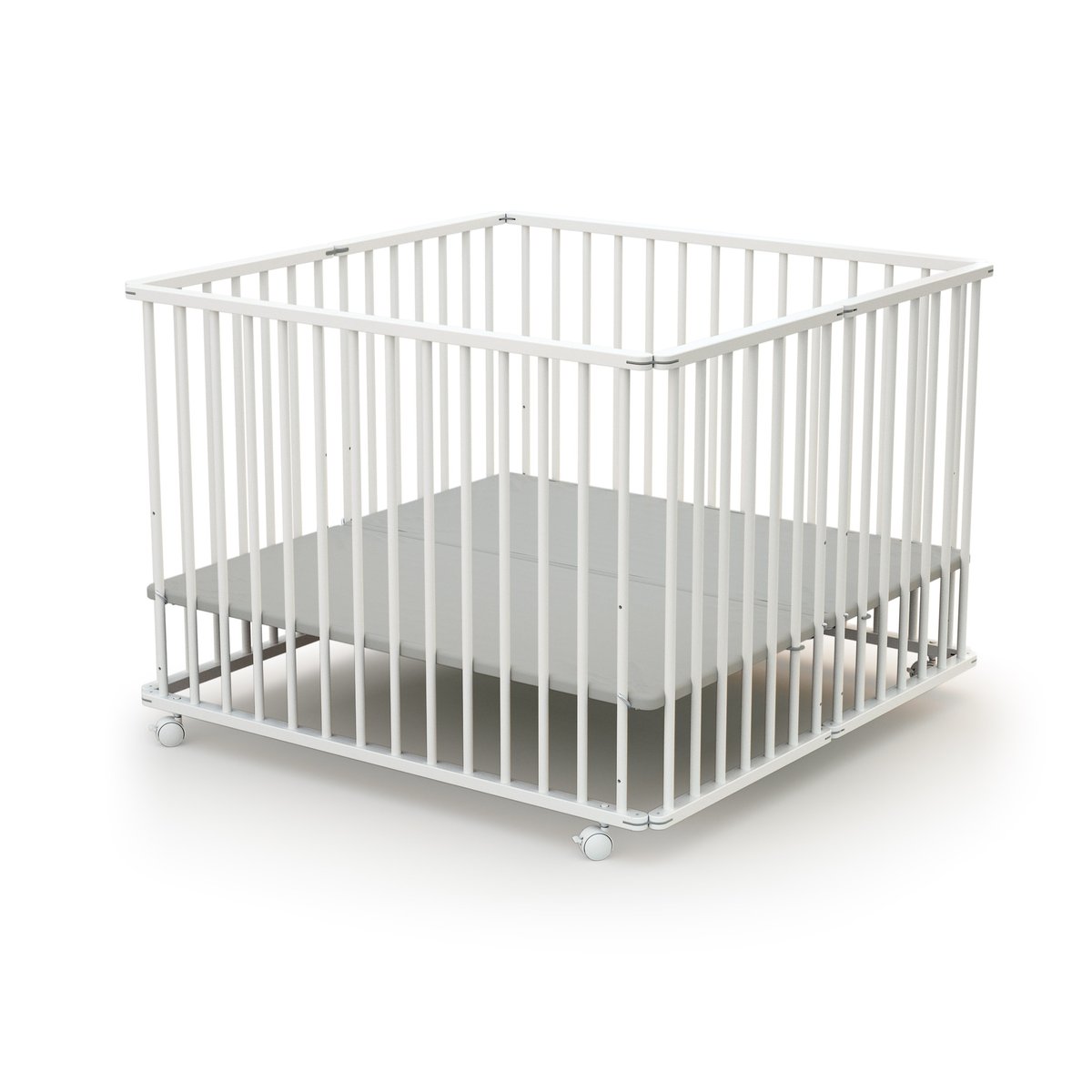 Parc bébé pliant en bois CALI blanc, WEBABY