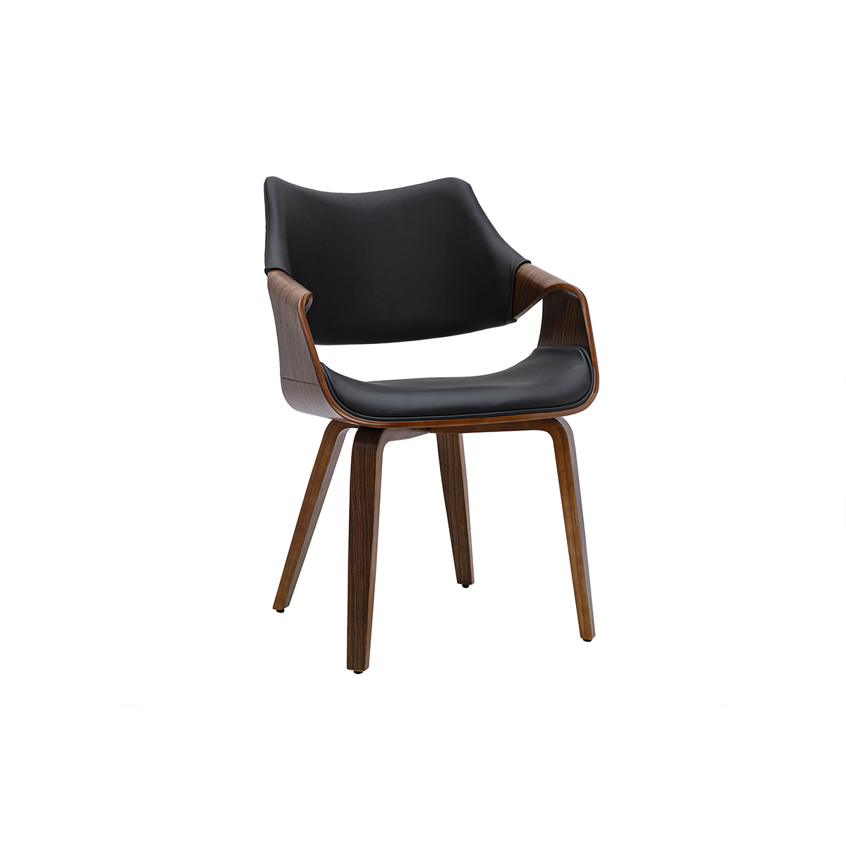 Chaises en tissu effet velours texturé beige et bois clair (lot de 2) SEVAN noir, MILIBOO