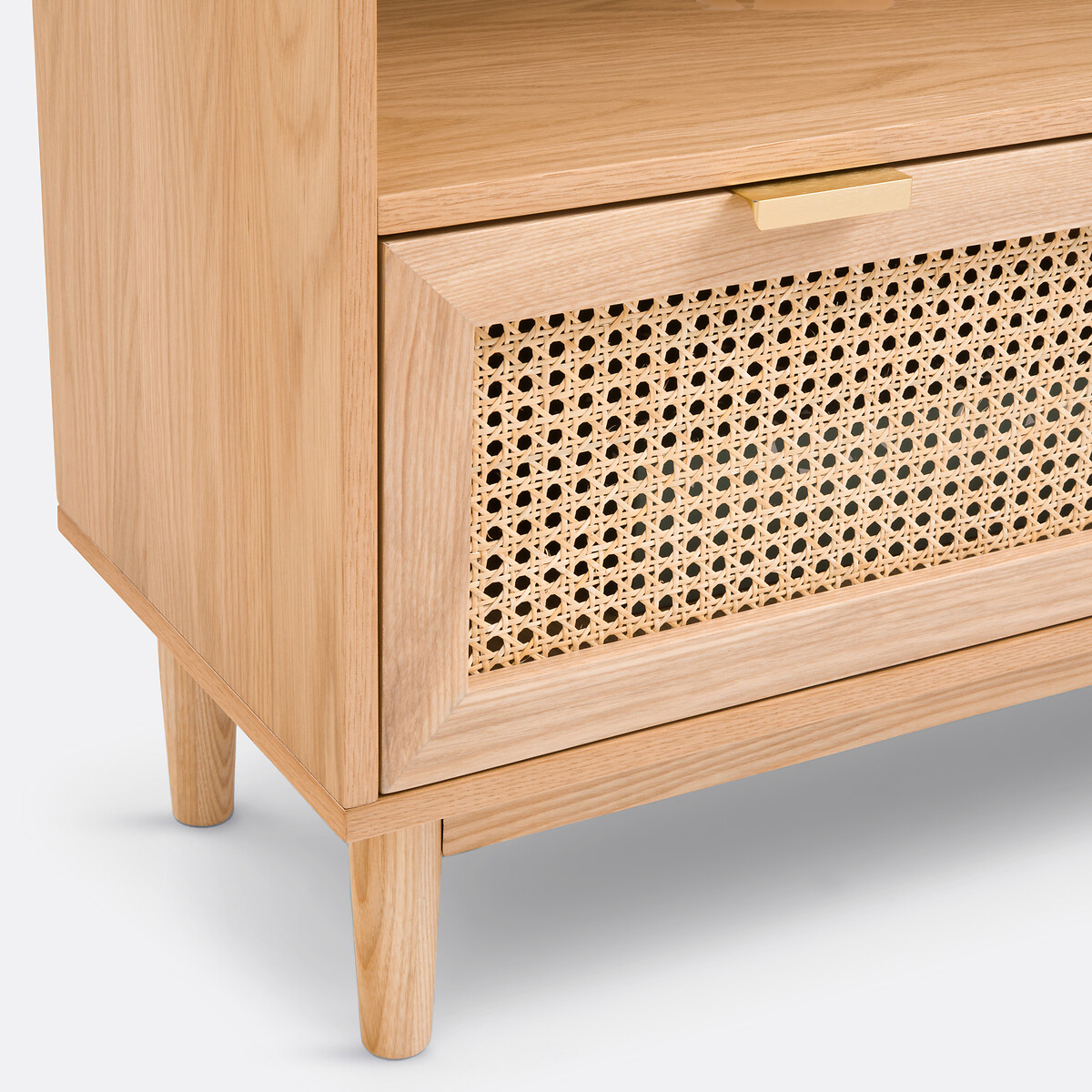 Loris Oak Veneer & Rattan Bookcase natural, LA REDOUTE INTERIEURS