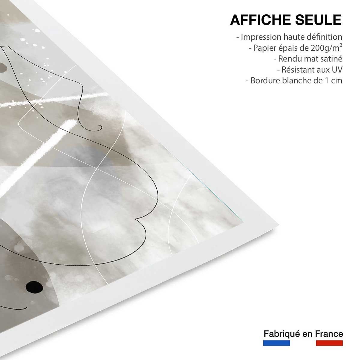 Affiche abstrait et soft line n°1 affiche seule, HEXOA