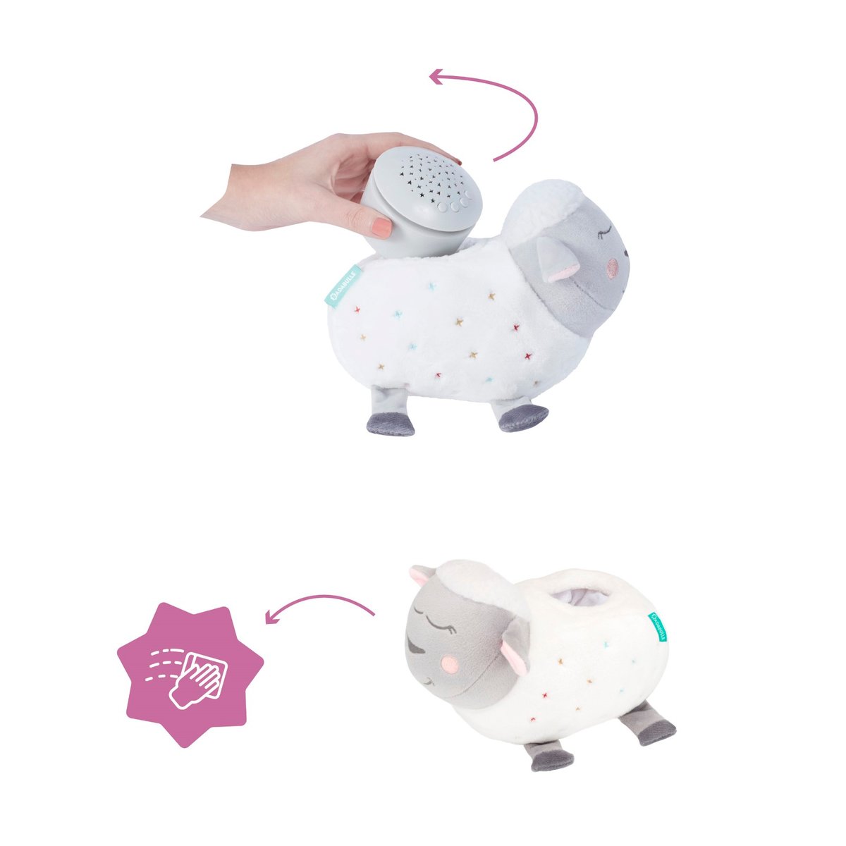 Veilleuse Mouton Peluche blanc, BADABULLE