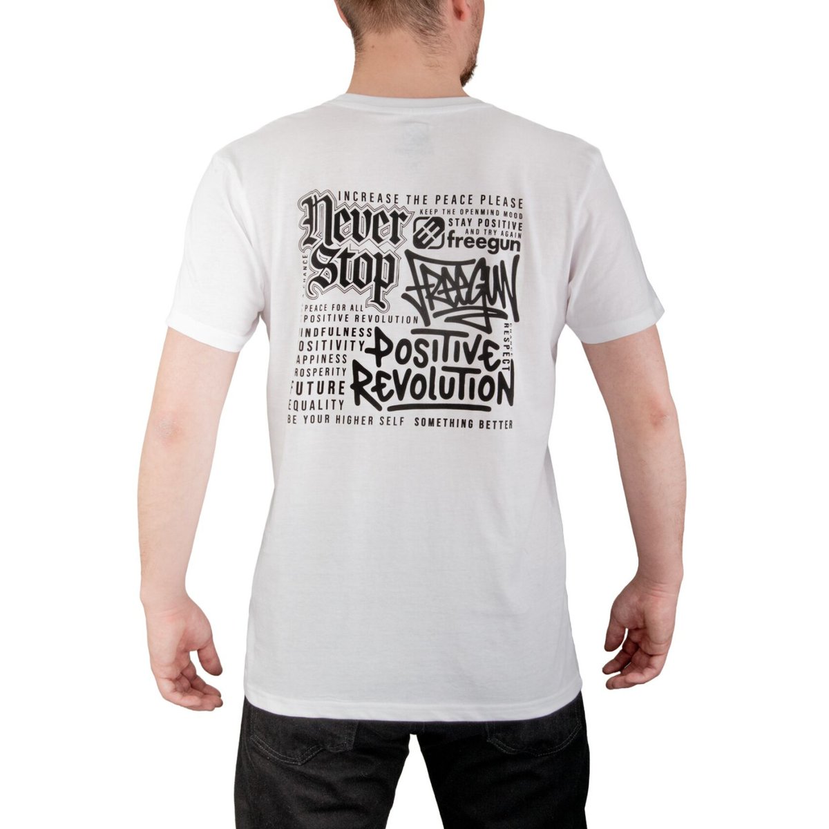 Tee shirt en coton BONY blanc/noir, FREEGUN