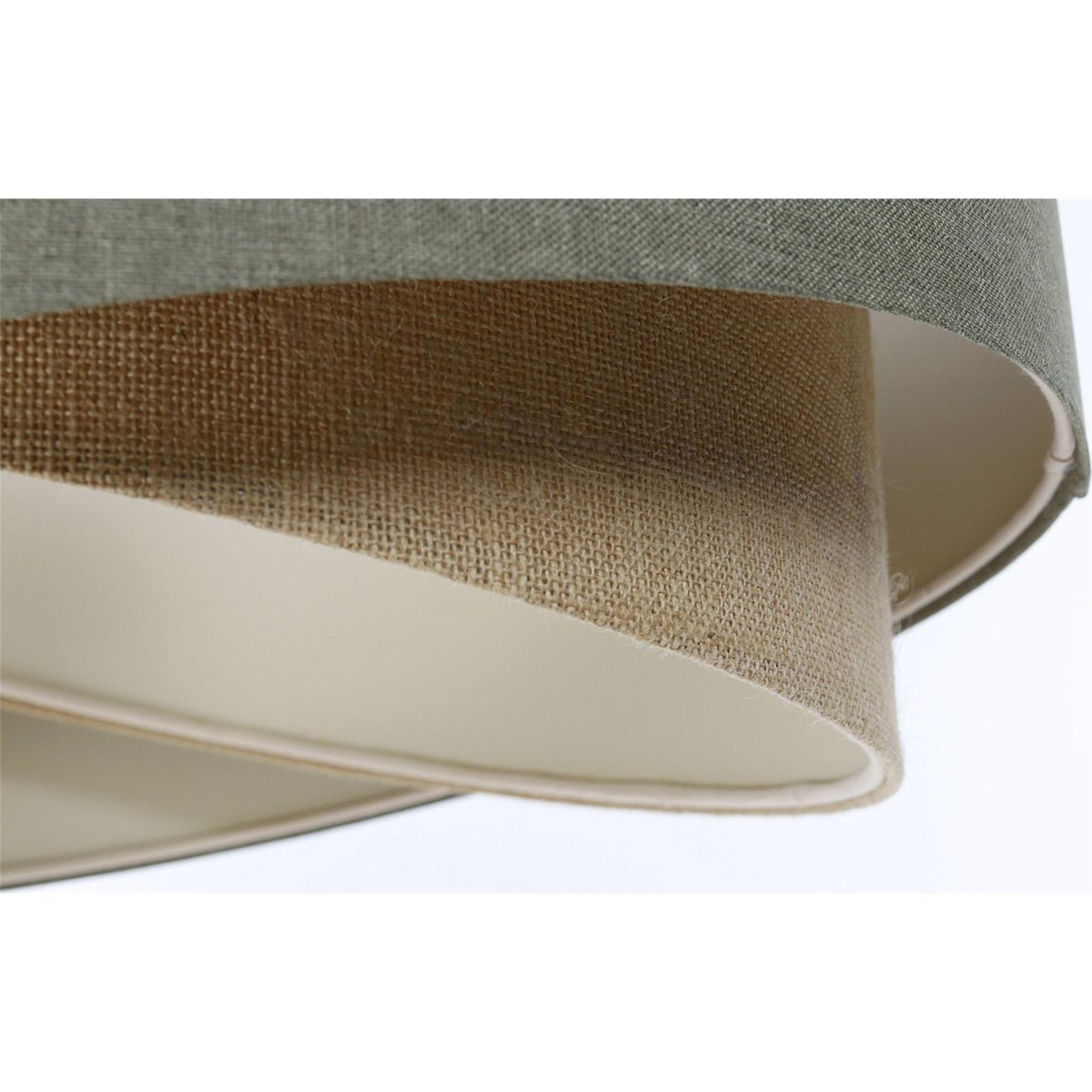 Suspension en tissu et chanvre rond Boho beige crème avec chanvre naturel, BPS KONCEPT
