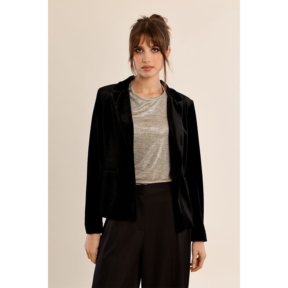 Veste blazer en velours noir, MOLLY BRACKEN