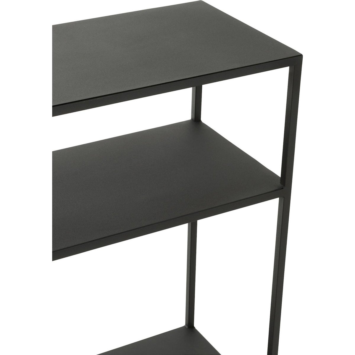 Étagère basse rectangulaire en métal à niveaux irréguliers noir mat contemporain, RECOLLECTION