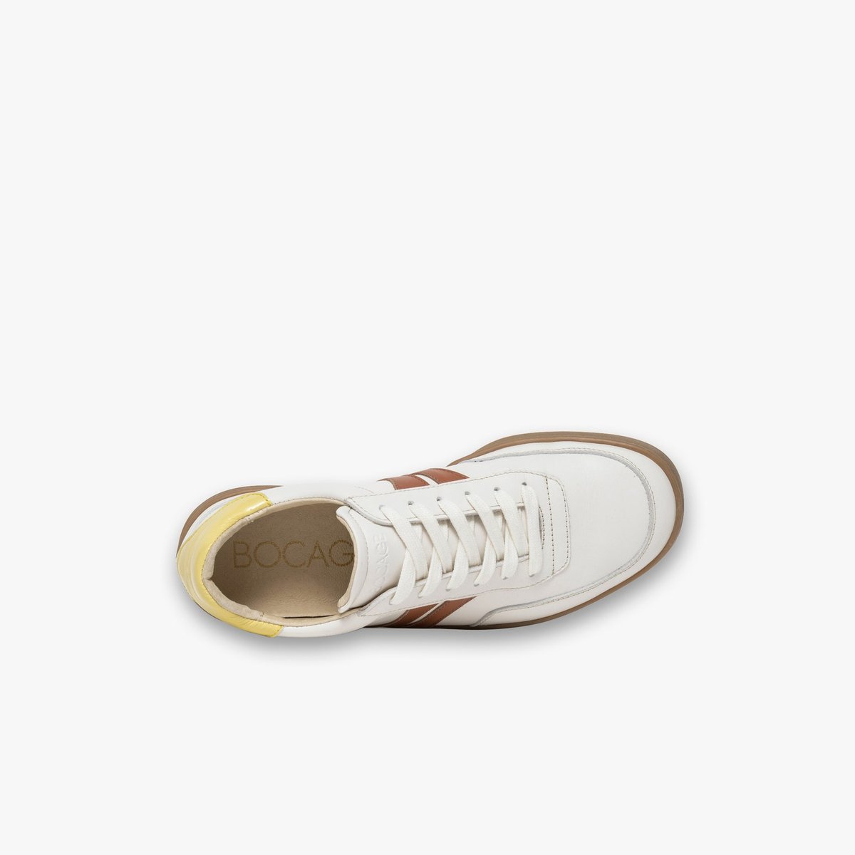 Basket en cuir LAURIE beige off white, BOCAGE