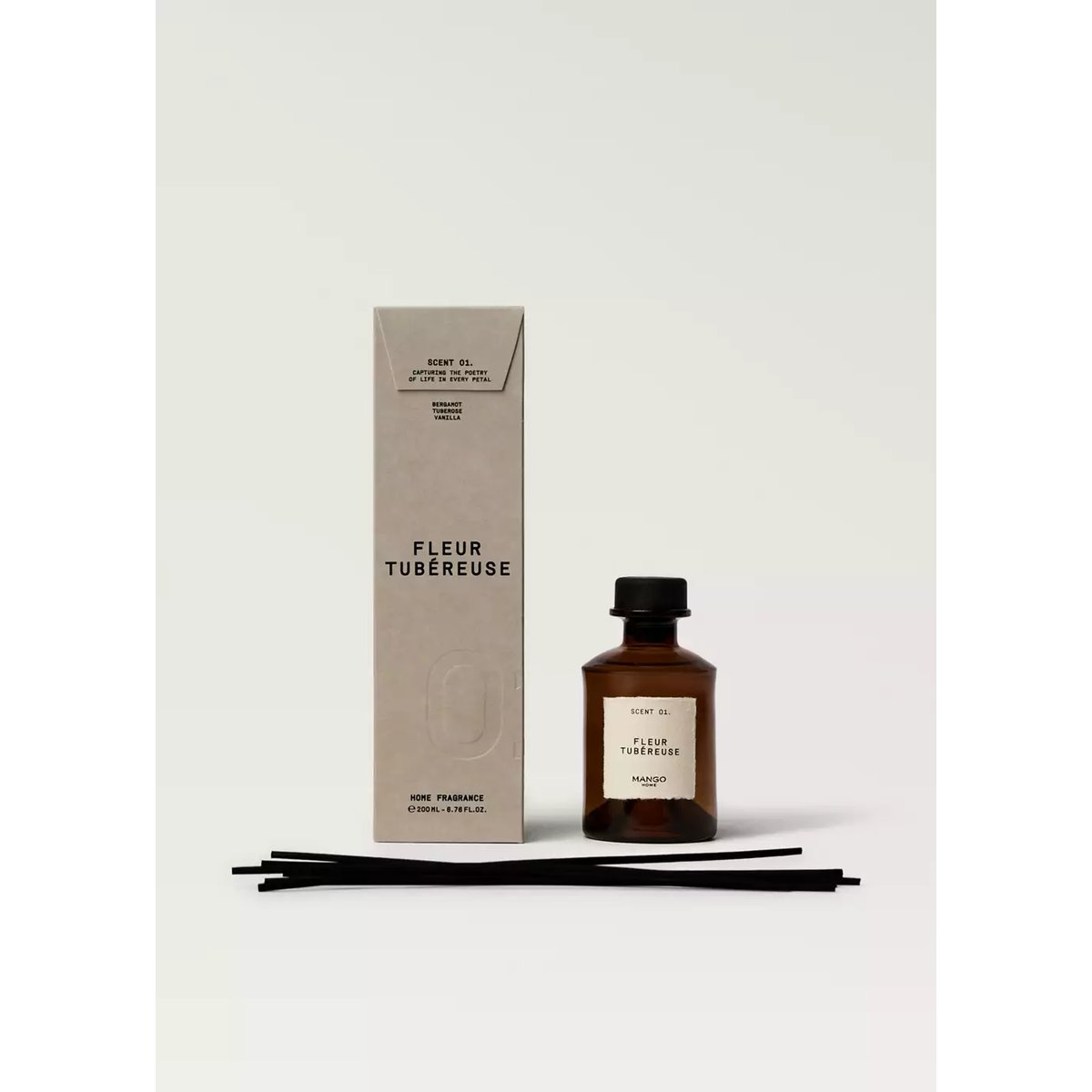 Diffuseur de parfum mikado FLEUR TUBÉROSE 200 ml marron, MANGO HOME