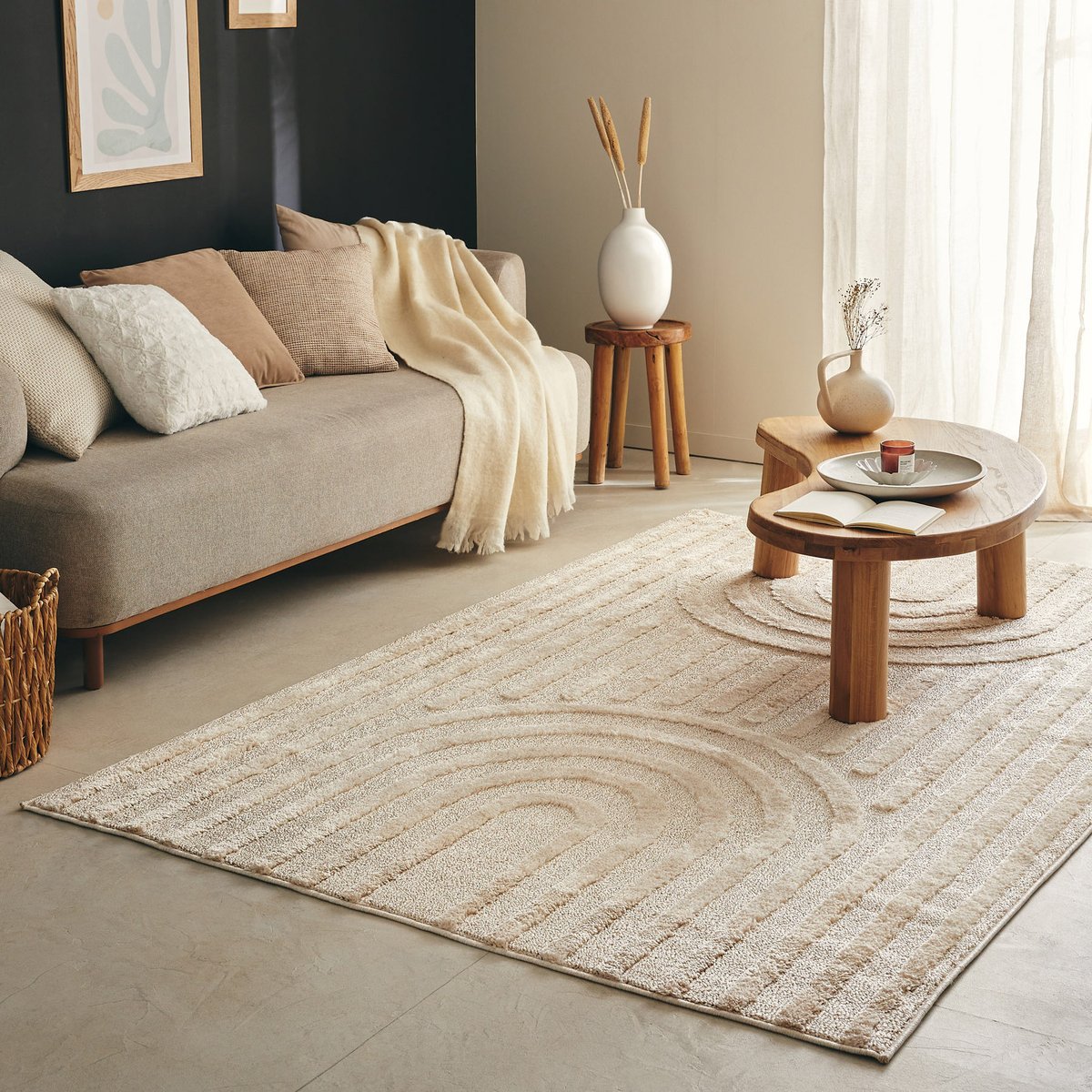 Tapis salon arc HARMONIE crème, NAZAR RUGS
