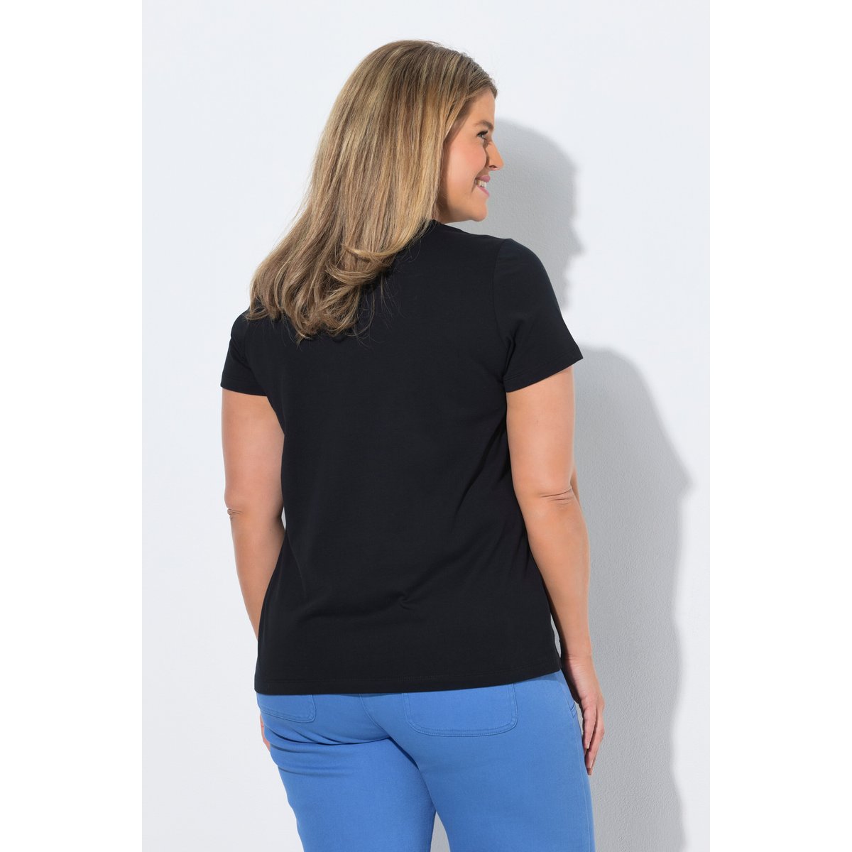 T-shirt en coton bio, poches poitrine noir, ULLA POPKEN