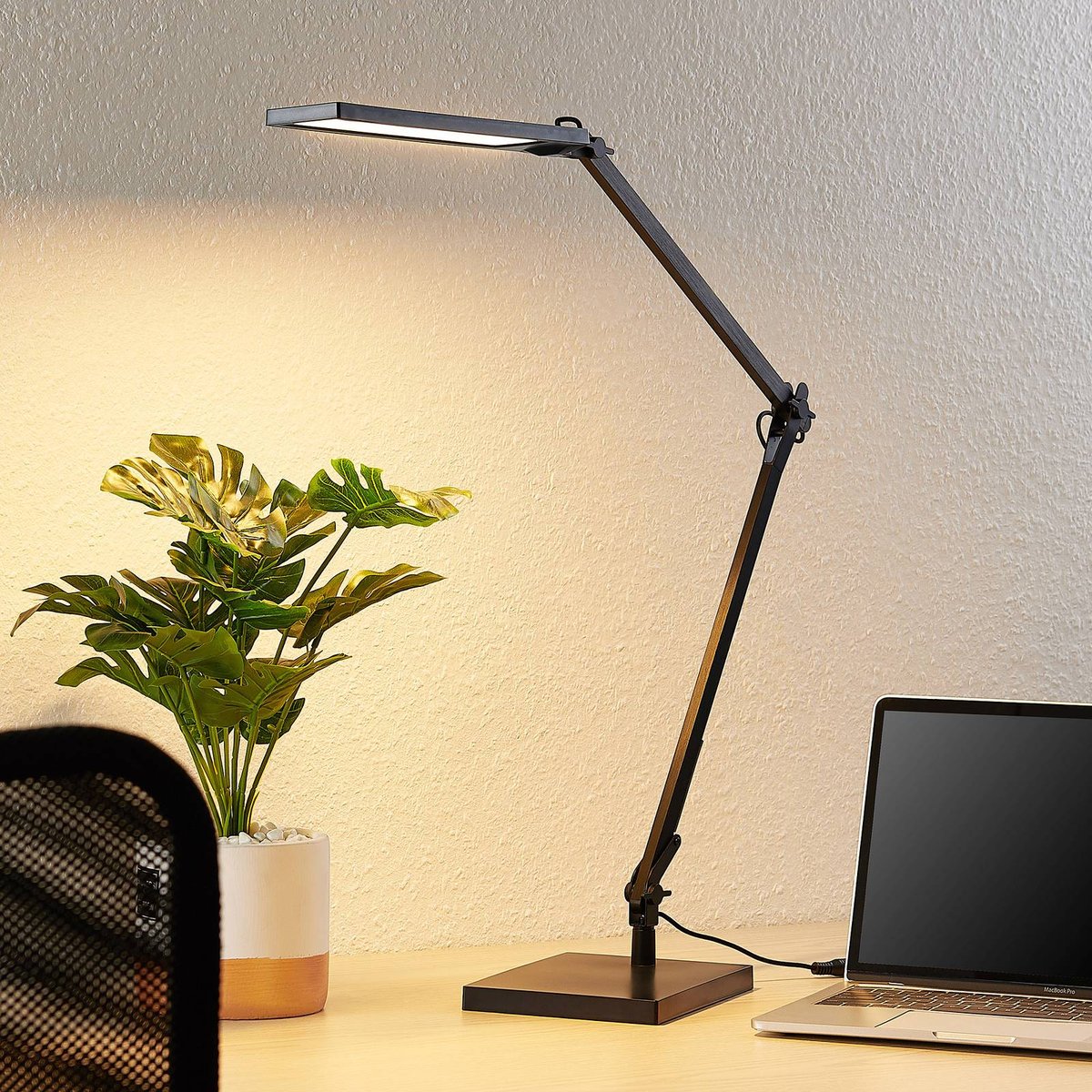 Lampe à poser moderneLED, Antisa noir, LINDBY