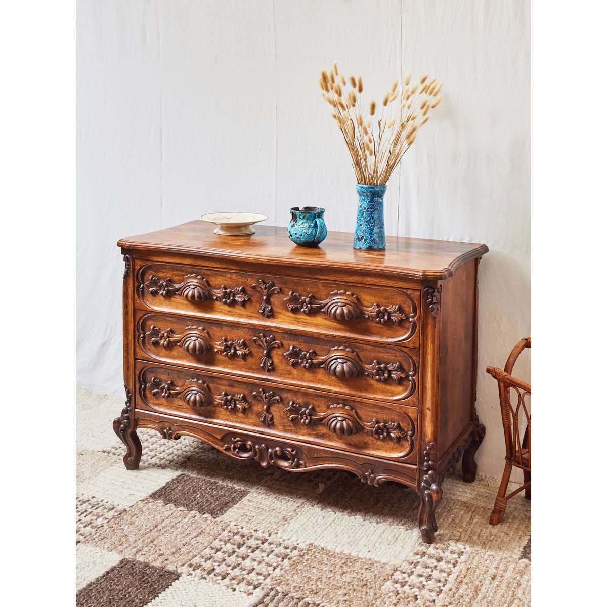 Commode provençale en bois Garance N°597 - Bon état bois foncé, DEBONGOUT