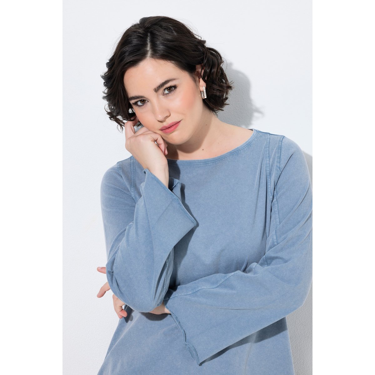 T-shirt coutures fantaisie bleu, ULLA POPKEN