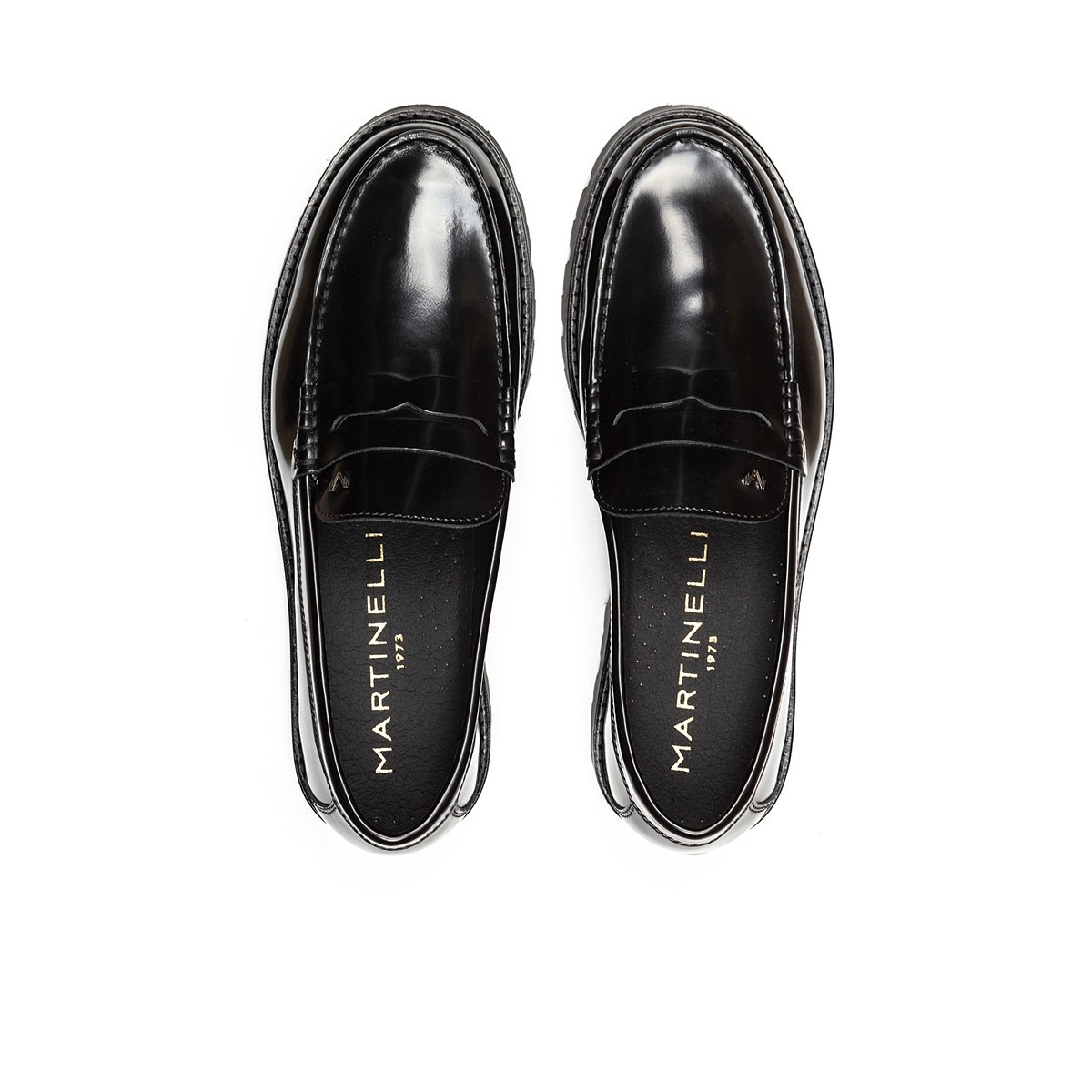 Mocassins cuir Sutton black, MARTINELLI
