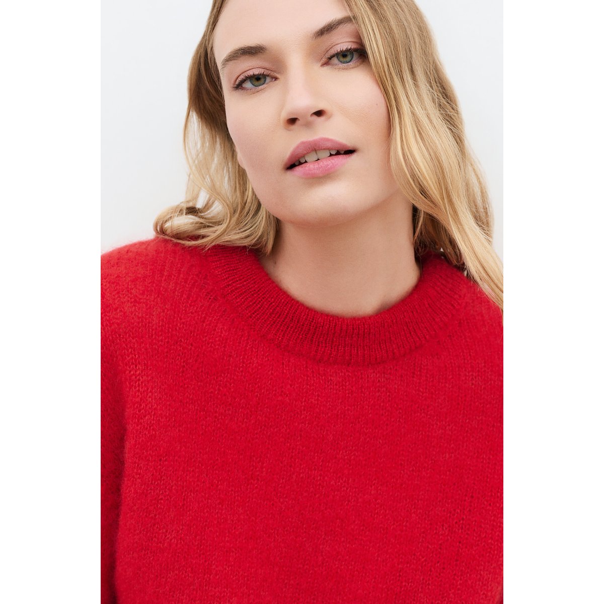 Pull droit col rond laine MCRISTIE rouge, CAROLL