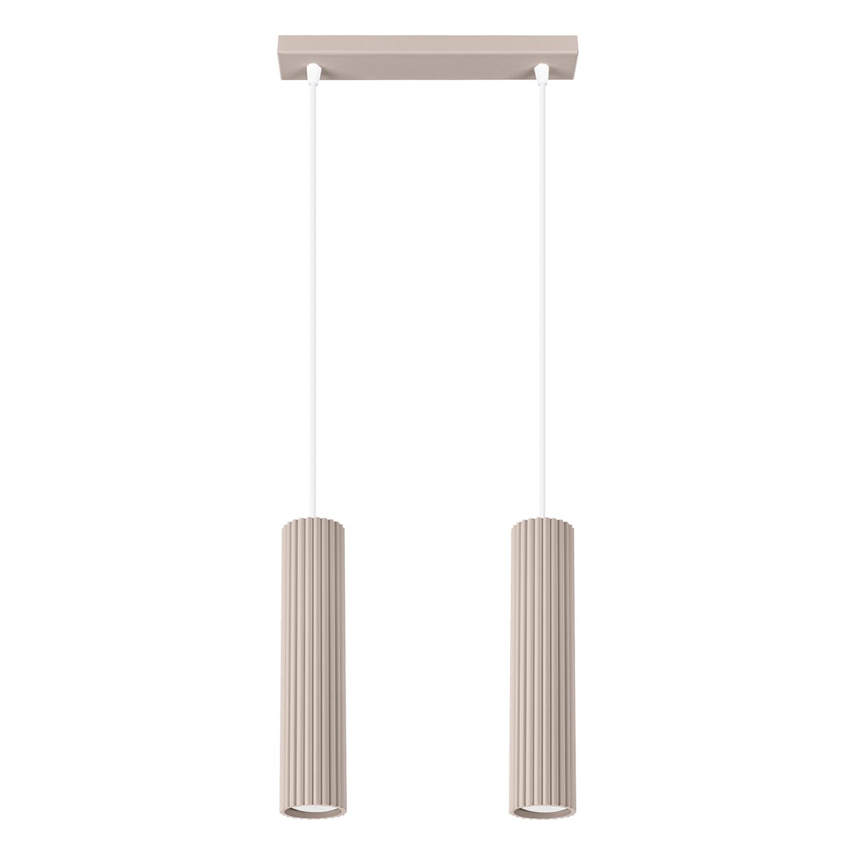 Suspension Aluminium Taupe GU10 2 Karbon marron, EDEN