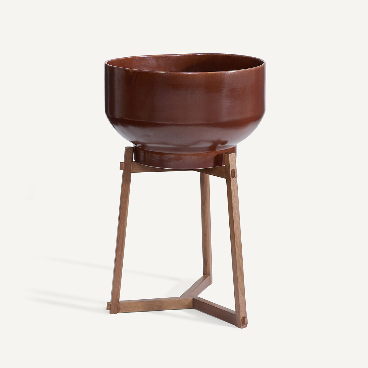 Support en noyer, pour cache-pot Florian, hauteur 23 et 33 cm, FLORIANE noyer, AM.PM