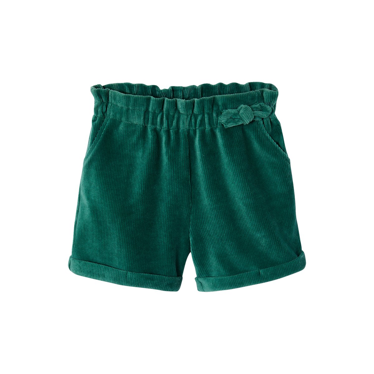 Ensemble T-shirt + short en velours vert, VERTBAUDET