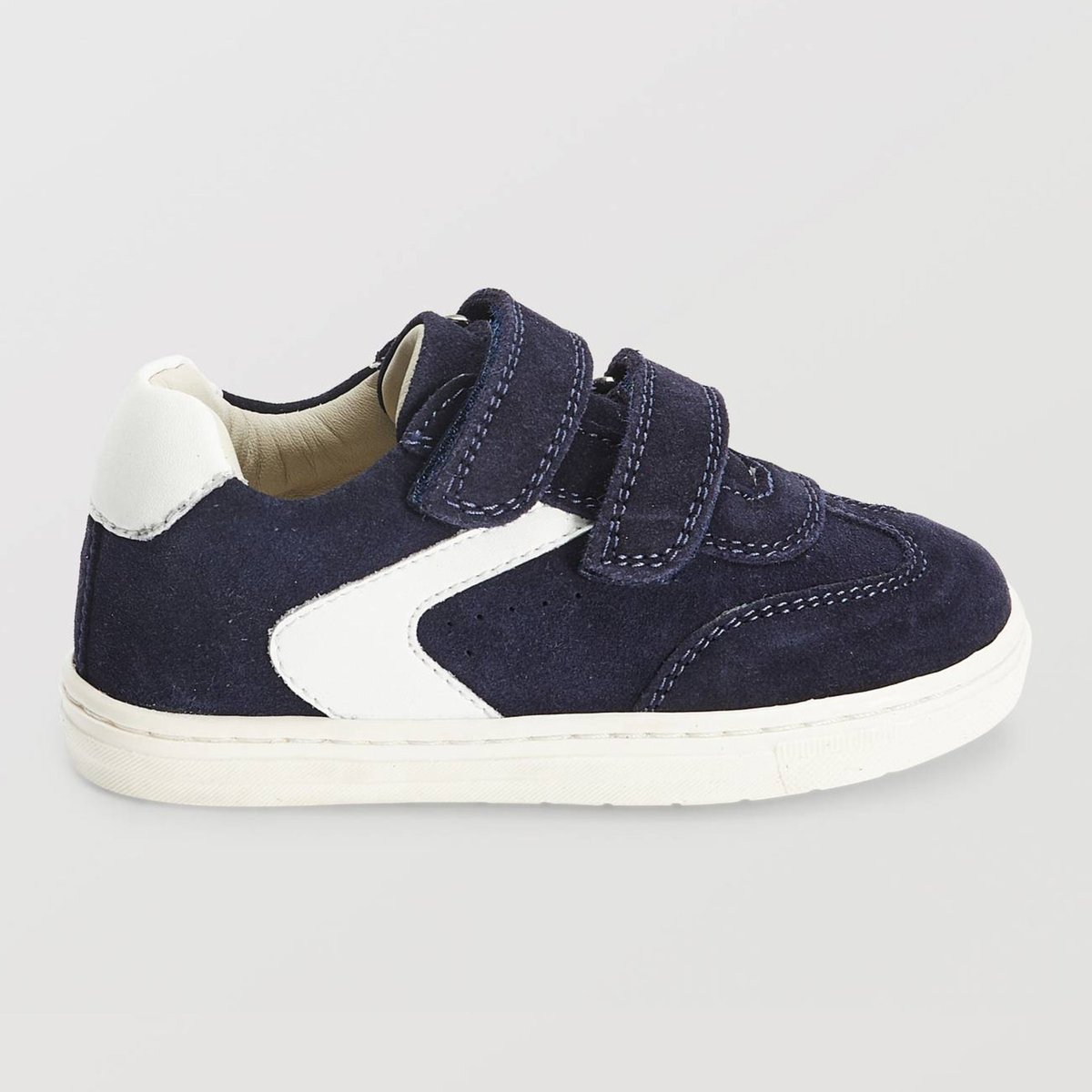 Baskets à scratch en cuir marine, BOUT'CHOU