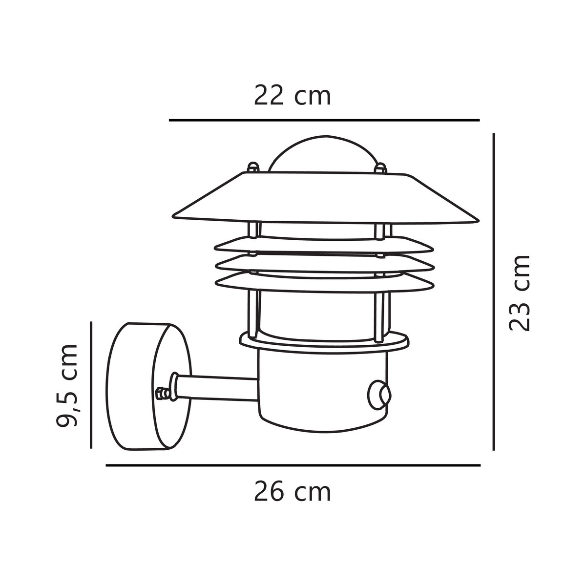 Applique murale extérieure avec detecteur de mouvement adapté aux zones côtières en acier galvanisé, VEJERS UP acier galvanisé, NORDLUX