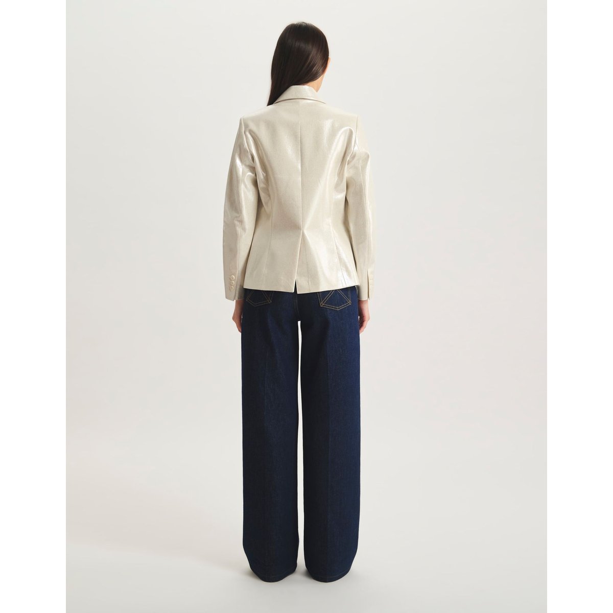 Veste Nicoletta en coton argent, INES DE LA FRESSANGE PARIS