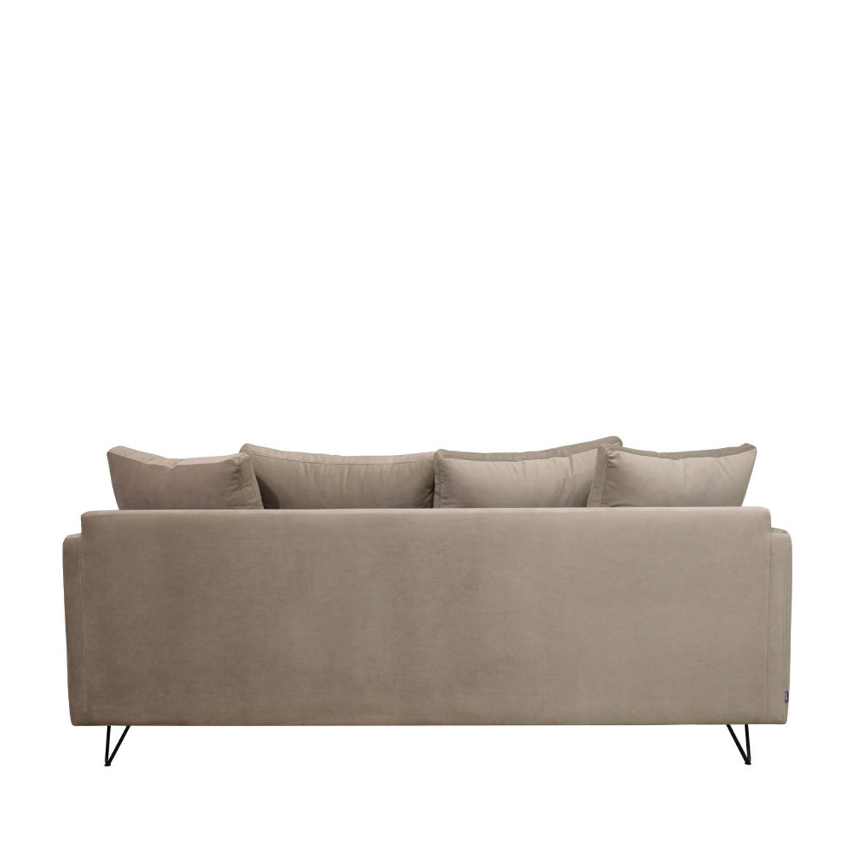 Canapé convertible 4 places en velours pieds épingles noirs- VILLABON beige, DRAWER