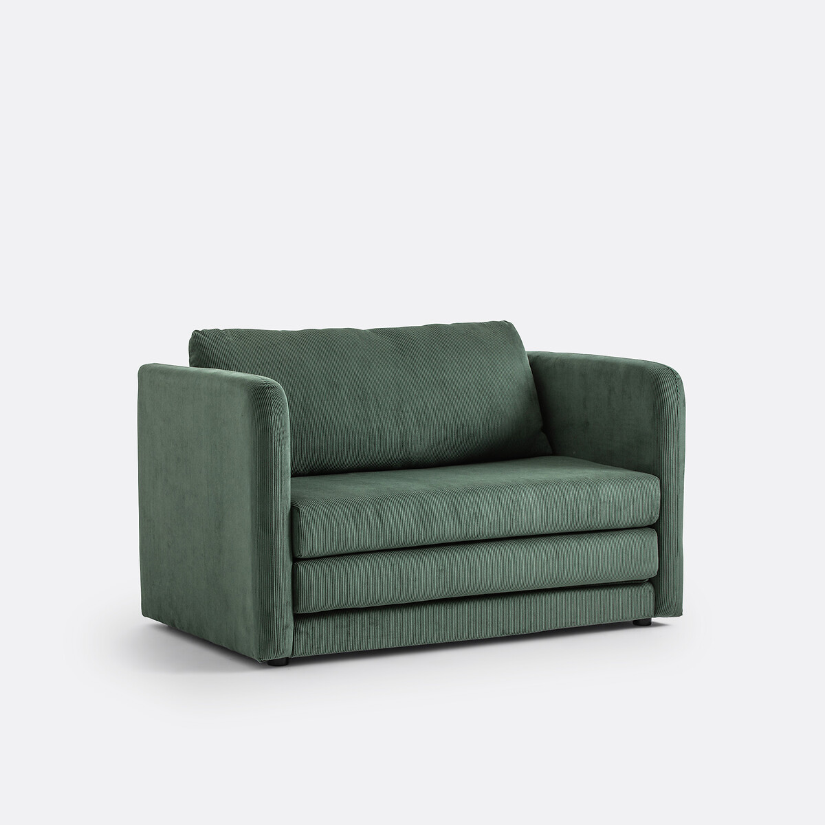 Sofá-cama em bombazina, Hazel verde, LA REDOUTE INTERIEURS
