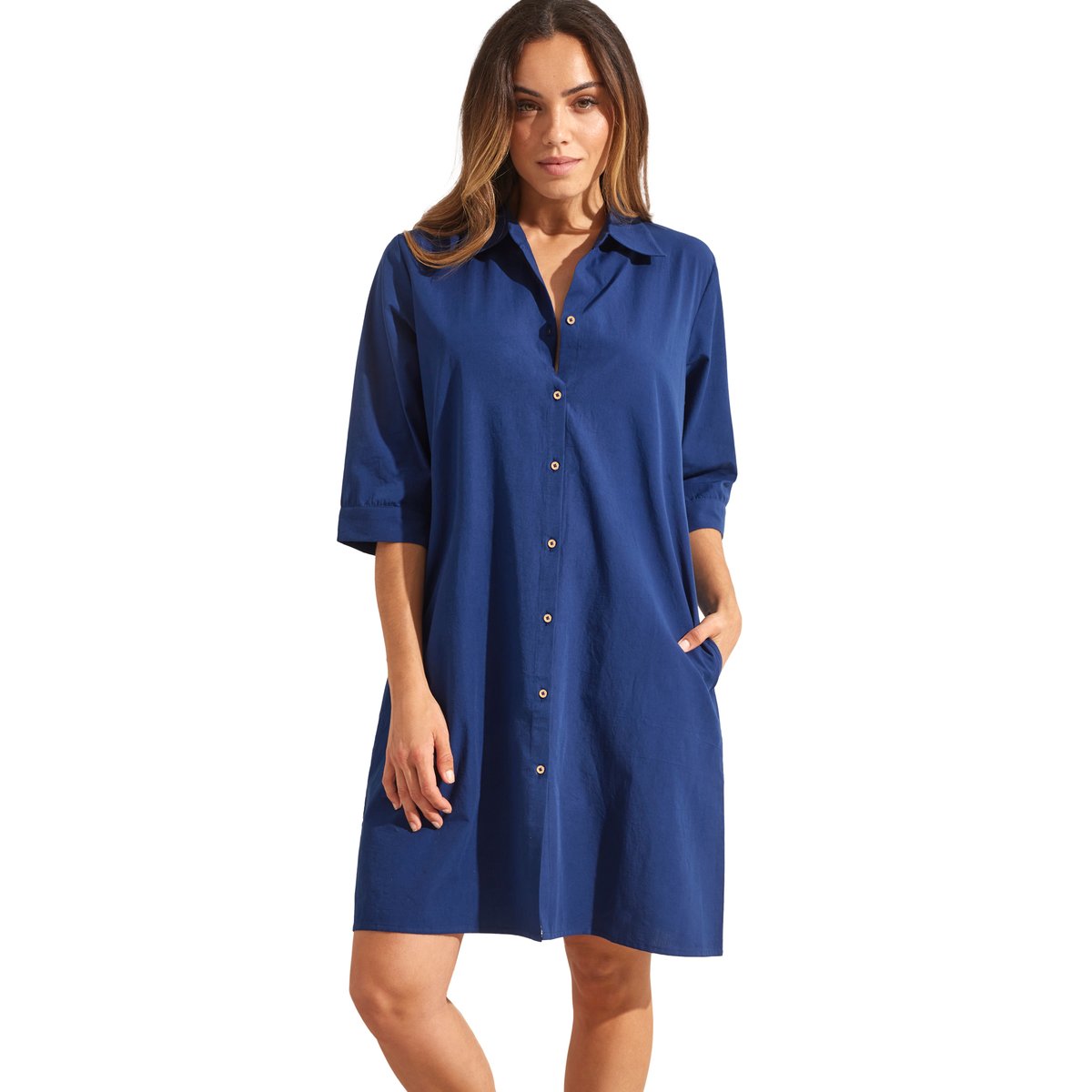 Robe estivale manches mi-longues ATLANTIS bleu marine, SELMARK MARE