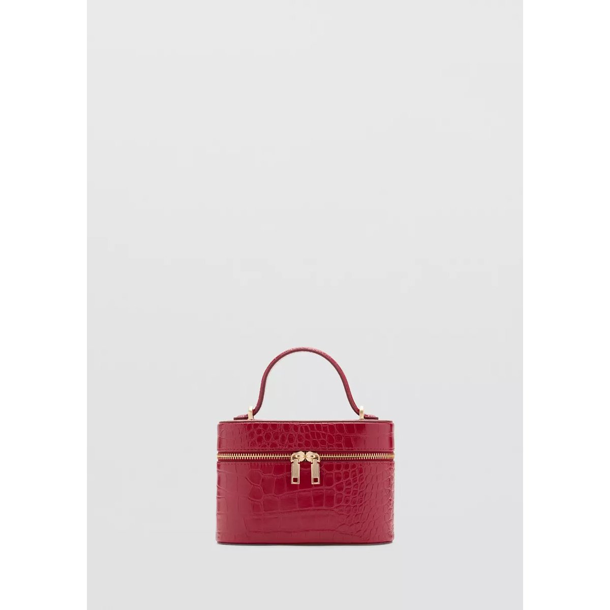 Sac vanity effet crocodile rouge, MANGO