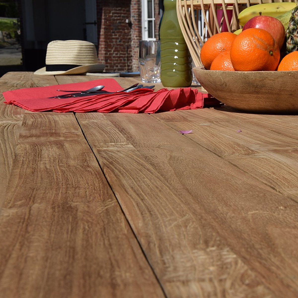 Table en teck recyclé 240 cm - GALACTUS naturel, GECKO JARDIN