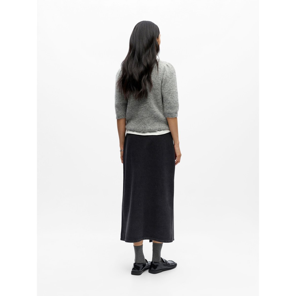Jupe Portefeuille black denim, OBJECT