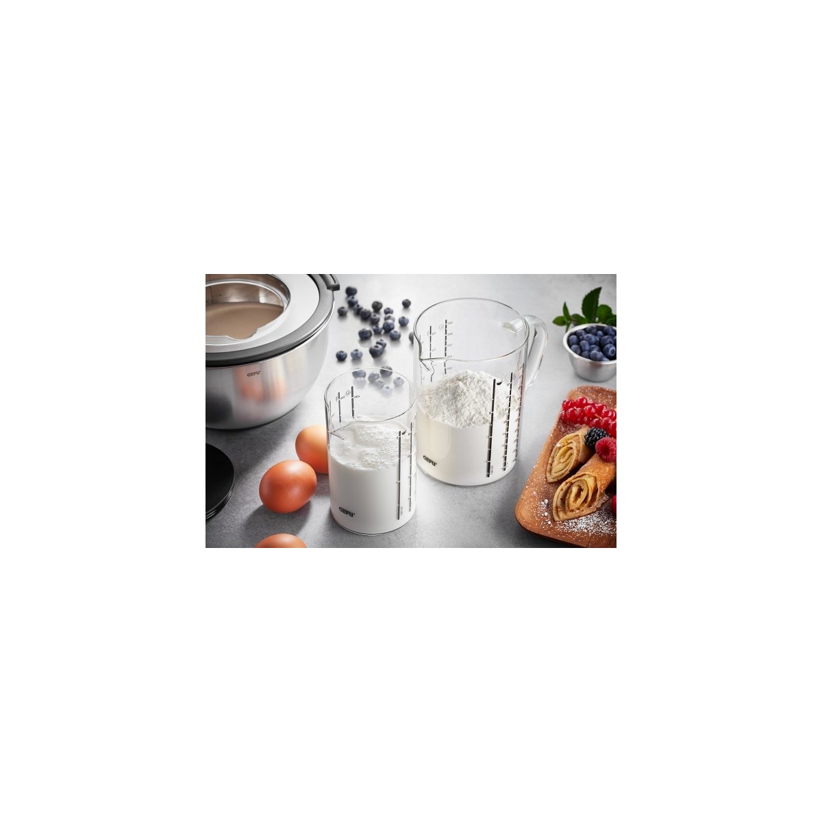 Lot de 2 verres mesureurs METI transparent, GEFU